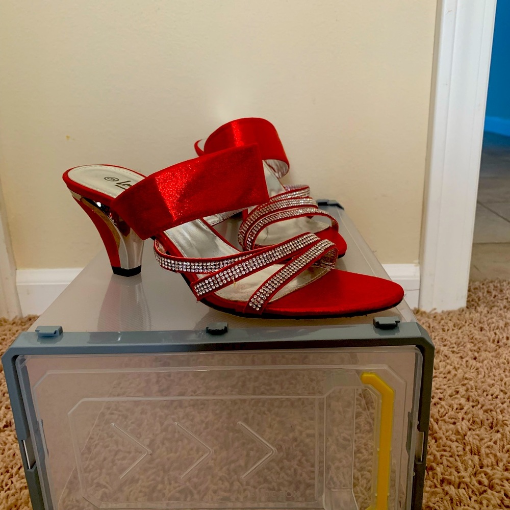 Red slip on Sandals